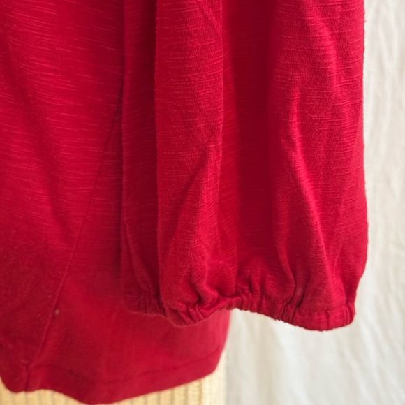 LOFT Red Ruffle Blouse - Picture 2 of 5